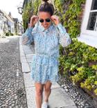 Labelrail X Collyer Twins Romper With Rope Belt And Frill Shorts In Delicate Floral-orange