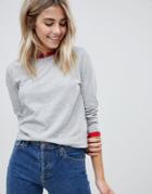 Brave Soul Eloise Long Sleeve T Shirt - Gray