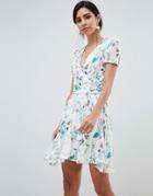 Oh My Love Short Sleeve Printed Tea Dress - Multi