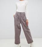 Asos Design Tall Textured Balloon Leg Pants-brown