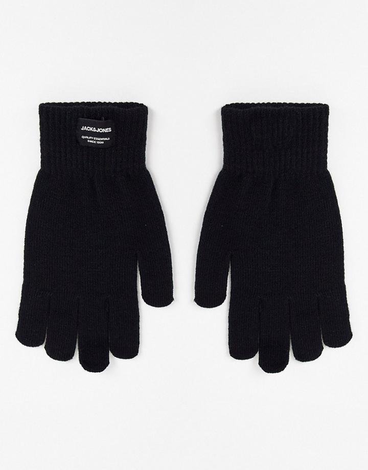 Jack & Jones Basic Knitted Gloves In Black