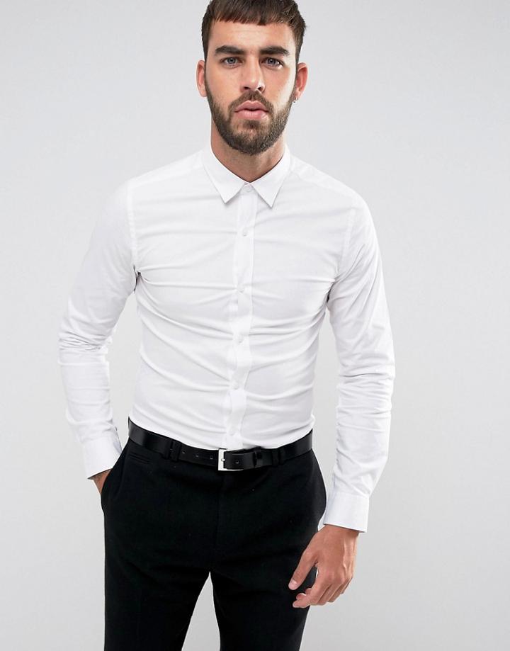 Only & Sons Skinny Smart Shirt With Stretch - White