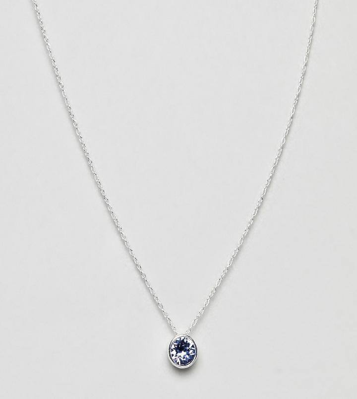 Accessorize Sterling Silver Swarovski Clear Necklace - Silver