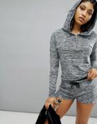 Only Play Hooded Top With Zip Detail - Gray