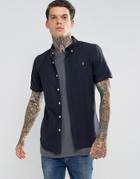 Farah Long Sleeve Slim Shirt - Navy