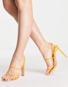 Simmi London Setback Heel Sandals In Orange
