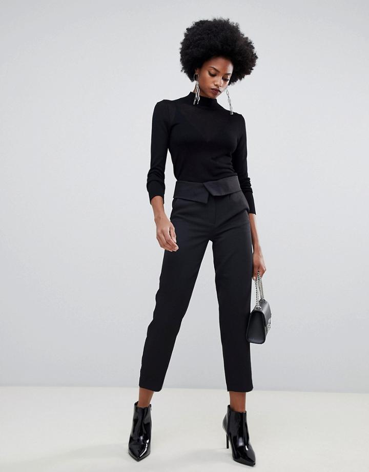 Sisley High Waisted Tailored Pants - Black