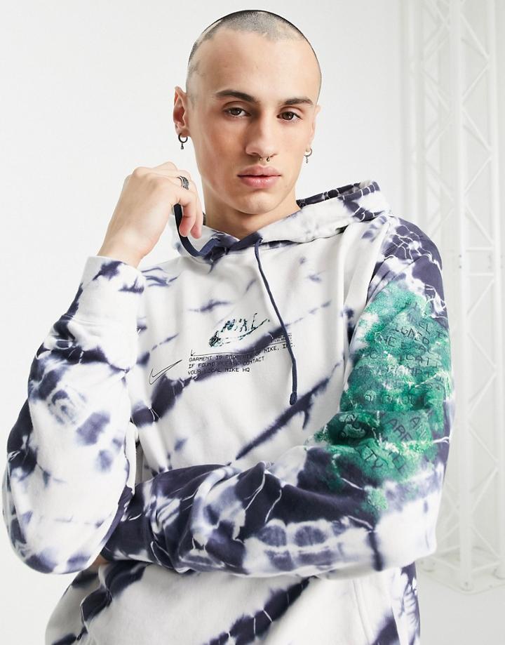 Nike Archaeo Swoosh Pack Graphic All-over Print Hoodie In Off-white Suit 7