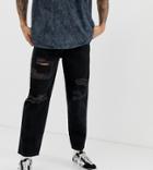 Reclaimed Vintage The '89 Original Fit Jeans With Rips-black