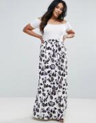 Club L Plus Scuba Prom Maxi Skirt - Multi