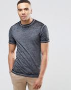 Asos T-shirt With Burnout Wash In Blue