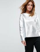 Asos Lounge Foil Sweatshirt - Silver