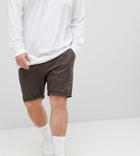 Asos Design Plus Skinny Chino Shorts In Khaki - Green