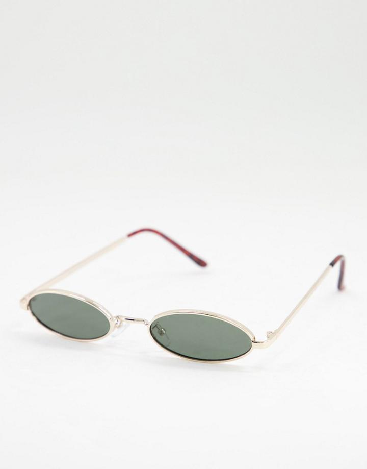 Aj Morgan Peace Slim Line Round Lens Sunglasses-gold