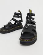 Dr Martens Adaira Gladiator Leather Chunky Sandals In Black - Black