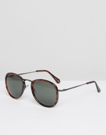 Quay Round Sunglasses In Brown Tortoise - Brown