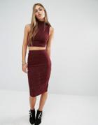 Rock & Religion 2 Piece Knit Top And Skirt - Red