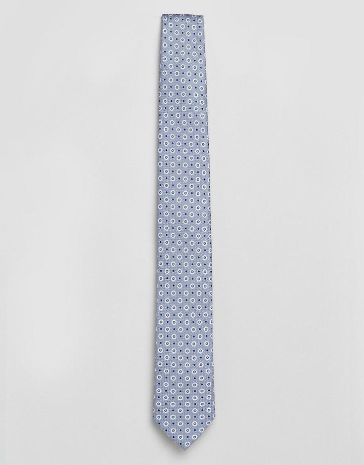 Jack & Jones Tie With Floral Print In Gray - Gray