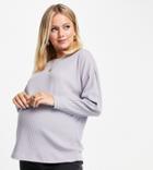 Asos Design Maternity Batwing Top In Super Soft Cozy Rib In Gray-grey