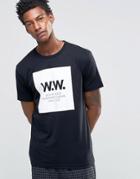 Wood Wood Large Box Logo T-shirt Exclusive - Black