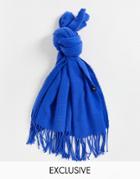 Reclaimed Vintage Inspired Unisex Blanket Scarf In Cobalt Blue-blues