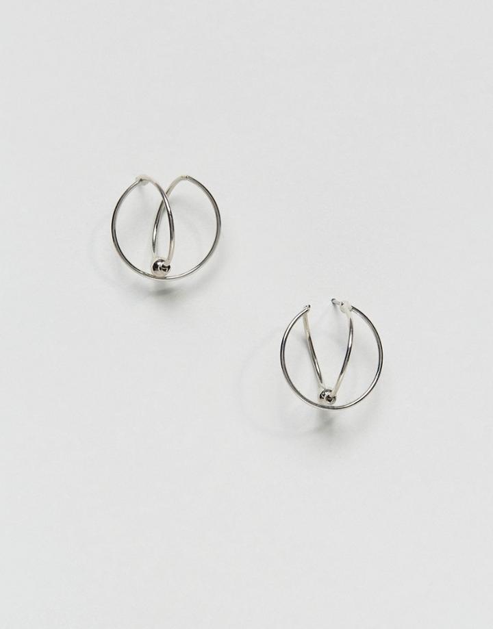 Pieces Spiral Studd Earrings - Silver