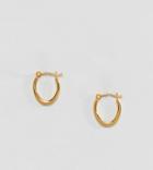 Asos Design Hoop Earrings In Gold Plated Sterling Silver In Flat Curve Design - Gold
