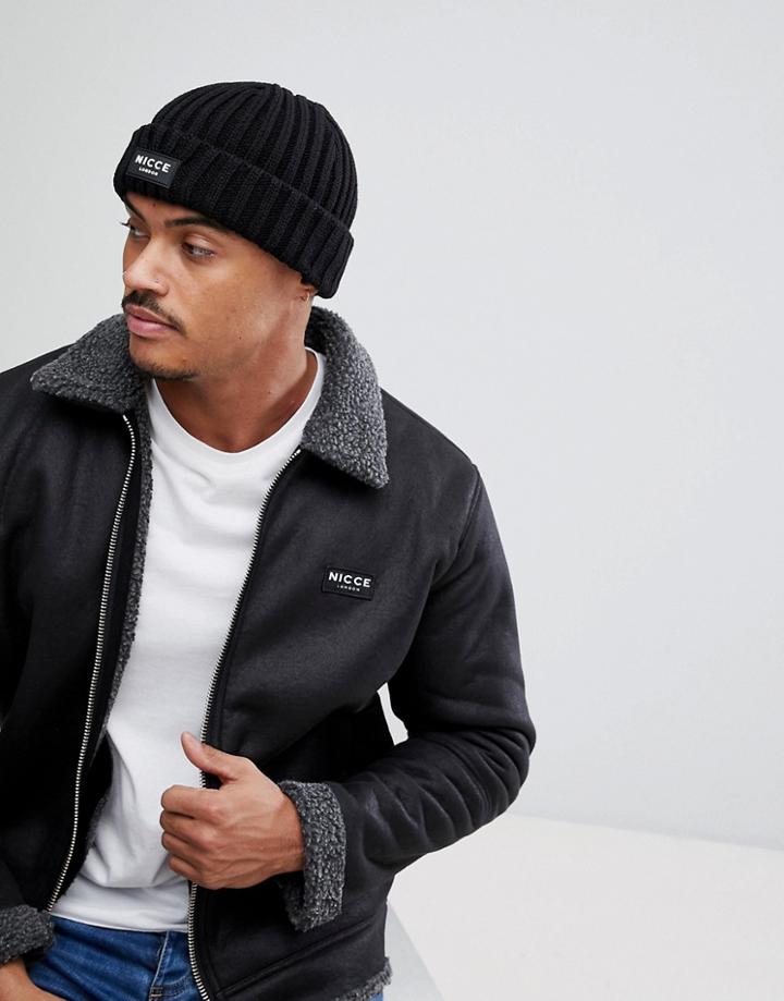 Nicce London Fisherman Beanie In Black - Black