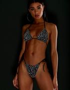 Asos Design Reflective Spot Tie Side Bikini Bottom - Black