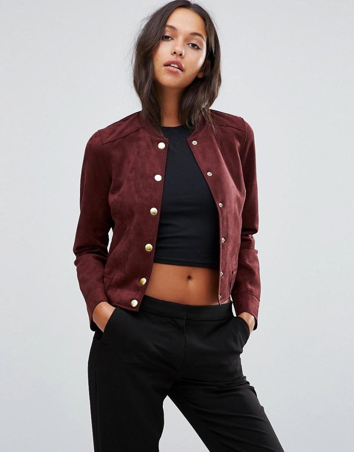 Vero Moda Suedette Bomber - Brown