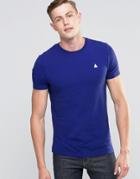 Asos Muscle Logo T-shirt With Crew Neck In Bright Blue - Midnight