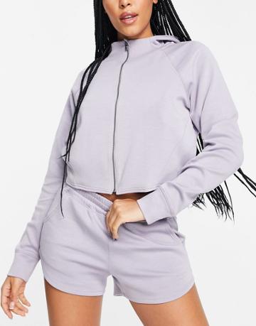 Gilly Hicks Zip Hoodie In Lilac Gray - Part Of A Set-grey