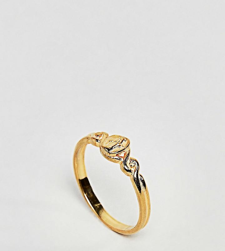 Asos Gold Plated Sterling Silver Vintage Style Icon Ring - Gold