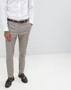 Gianni Feraud Slim Fit Heritage Check Wool Blend Suit Pants - Brown