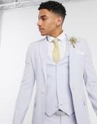 Asos Design Wedding Super Skinny Suit Jacket In Lilac Crosshatch-purple