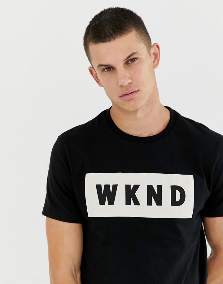 Burton Menswear T-shirt With Weekend Print In Black - Black