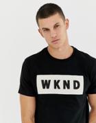 Burton Menswear T-shirt With Weekend Print In Black - Black