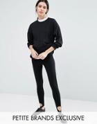 One Day Petite Legging With Stirrup Detail - Black