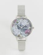 Olivia Burton Ob16us11 Under The Sea Mesh Watch With Faux Mother Of Pearl - Silver