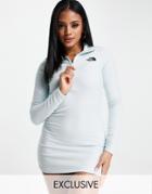 The North Face Glacier Fleece Dress In Light Blue Exclusive At Asos-blues