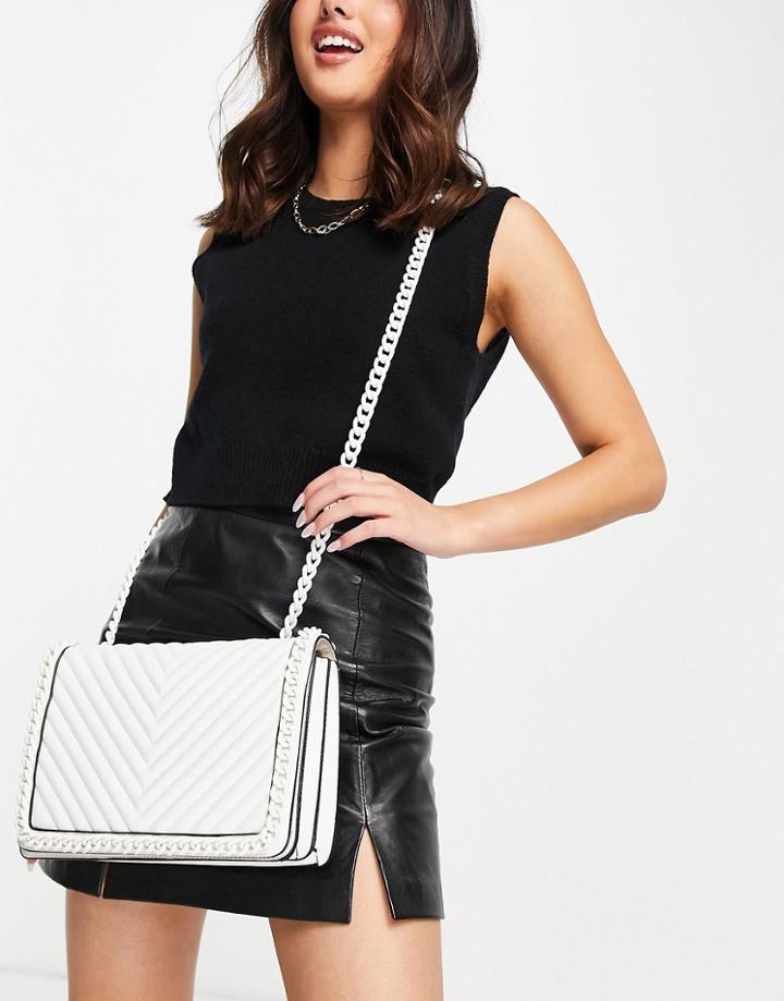 Aldo Greenwald Quilted Tonal Cross Body Bag In White-blues