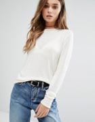 Vila High Neck Long Sleeve Sweater - White