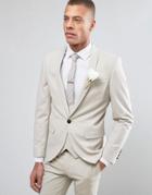Noose & Monkey Super Skinny Wedding Suit Jacket - Beige