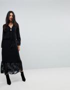 Sisley Maxi Dress With Bell Sleeves - Black