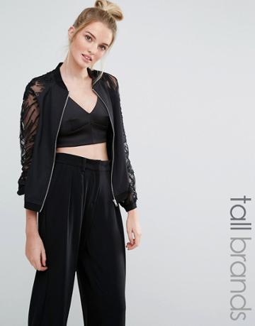 Little Mistress Tall Lace Bomber - Multi