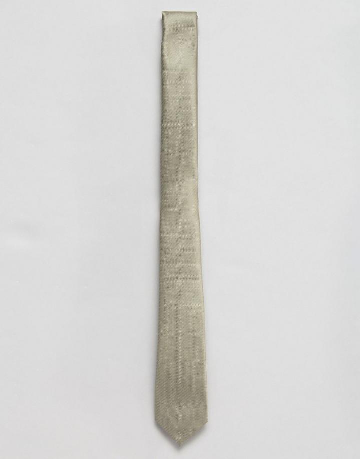 Asos Slim Tie In Green - Green