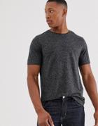 Jack & Jones Premium Linen Longline T-shirt In Black - Black
