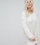 Miss Selfridge Exclusive Tiered Sleeve Sweater Dress-white