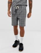 Native Youth Two-piece Short With Check In Black - Black
