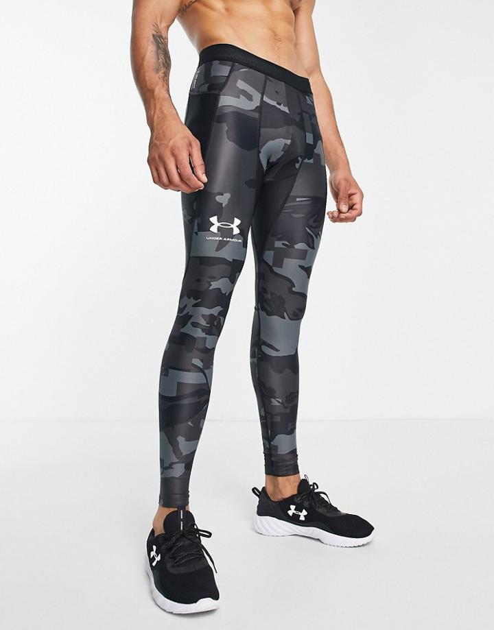 Under Armour Training Heatgear Iso Chill Leggings In Black Camo Print